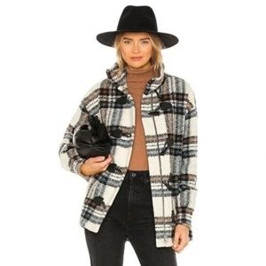 VERONICA BEARD Cael WOOL Blend Coat White Multi Plaid 0